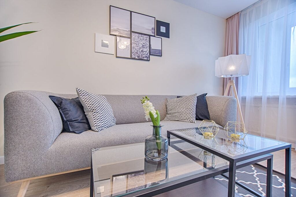 sofa placed in the living