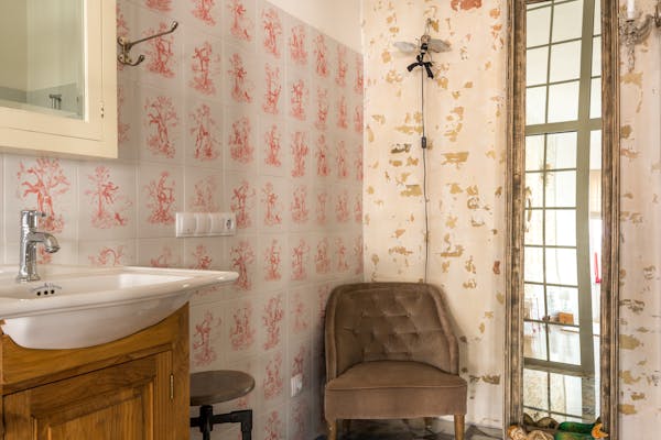 bathroom with beautiful tiles