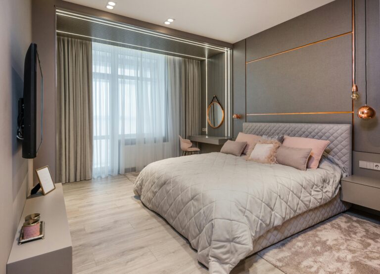 bedroom with good decor colour for contrast and balance