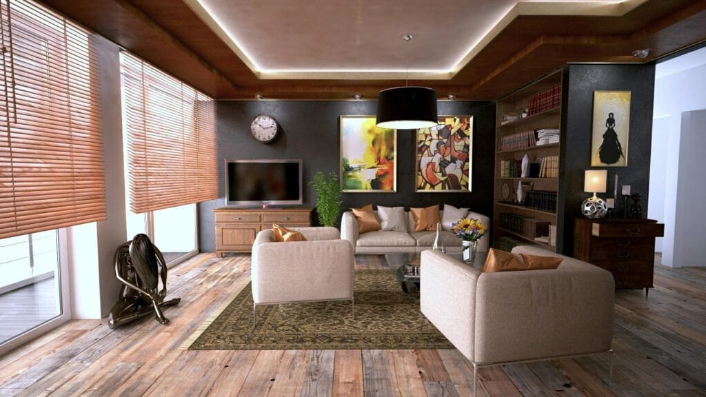 Timeless living room for seasional decorating